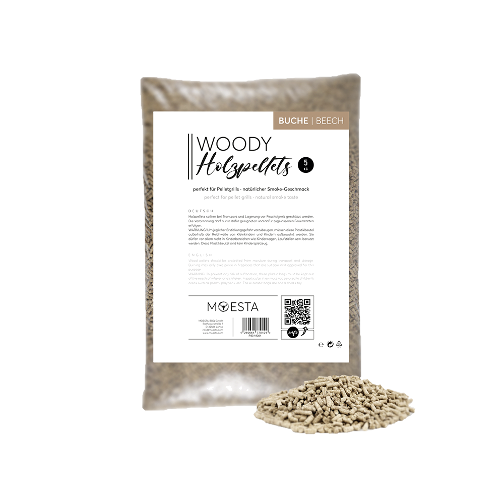 WOODY Buche Pellets – 5 kg Hartholz Pellets