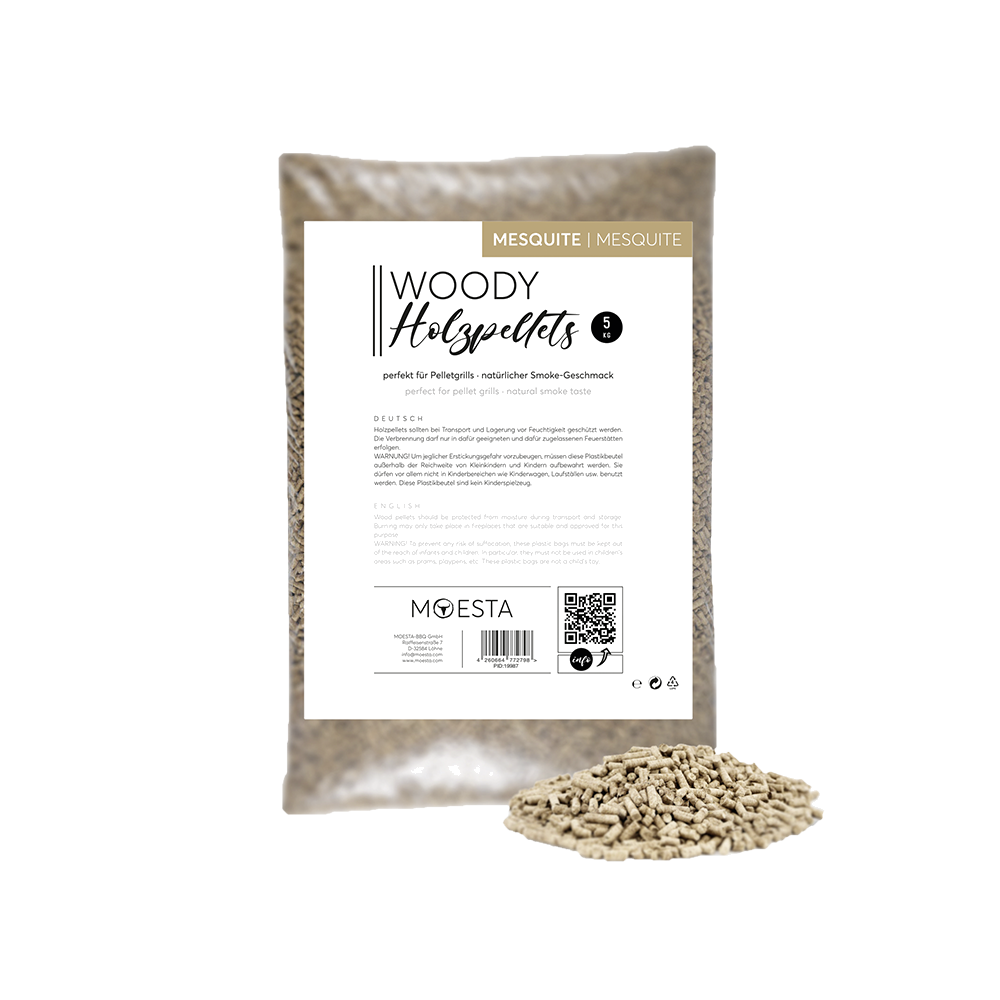WOODY Mesquite Pellets – 5 kg Hartholz für kräftigen Rauch