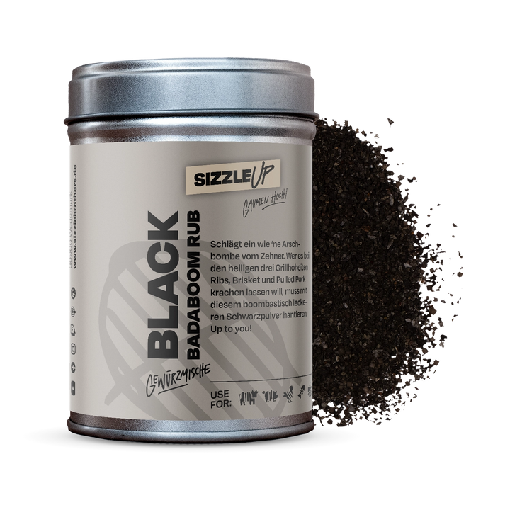 SizzleUp Black Badaboom – BBQ-Rub mit Aktivkohle