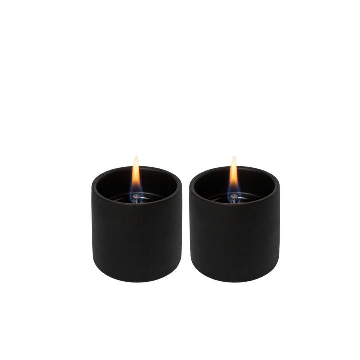 Tenderflame Breeze 8 – 2er Set Tischfeuer aus Keramik (Schwarz / Grau)