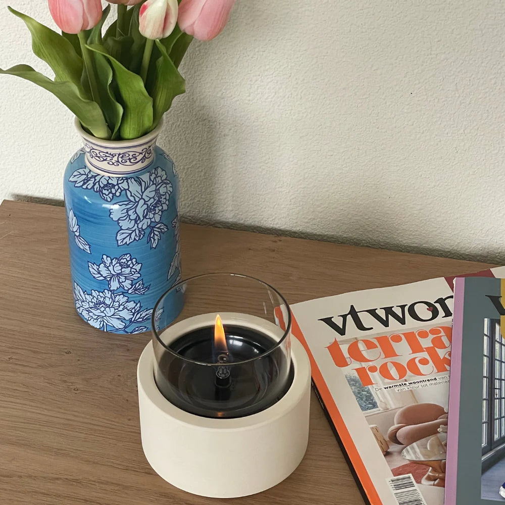 Tenderflame Lotus 12 – Design-Tischfeuer aus Beton & Keramik