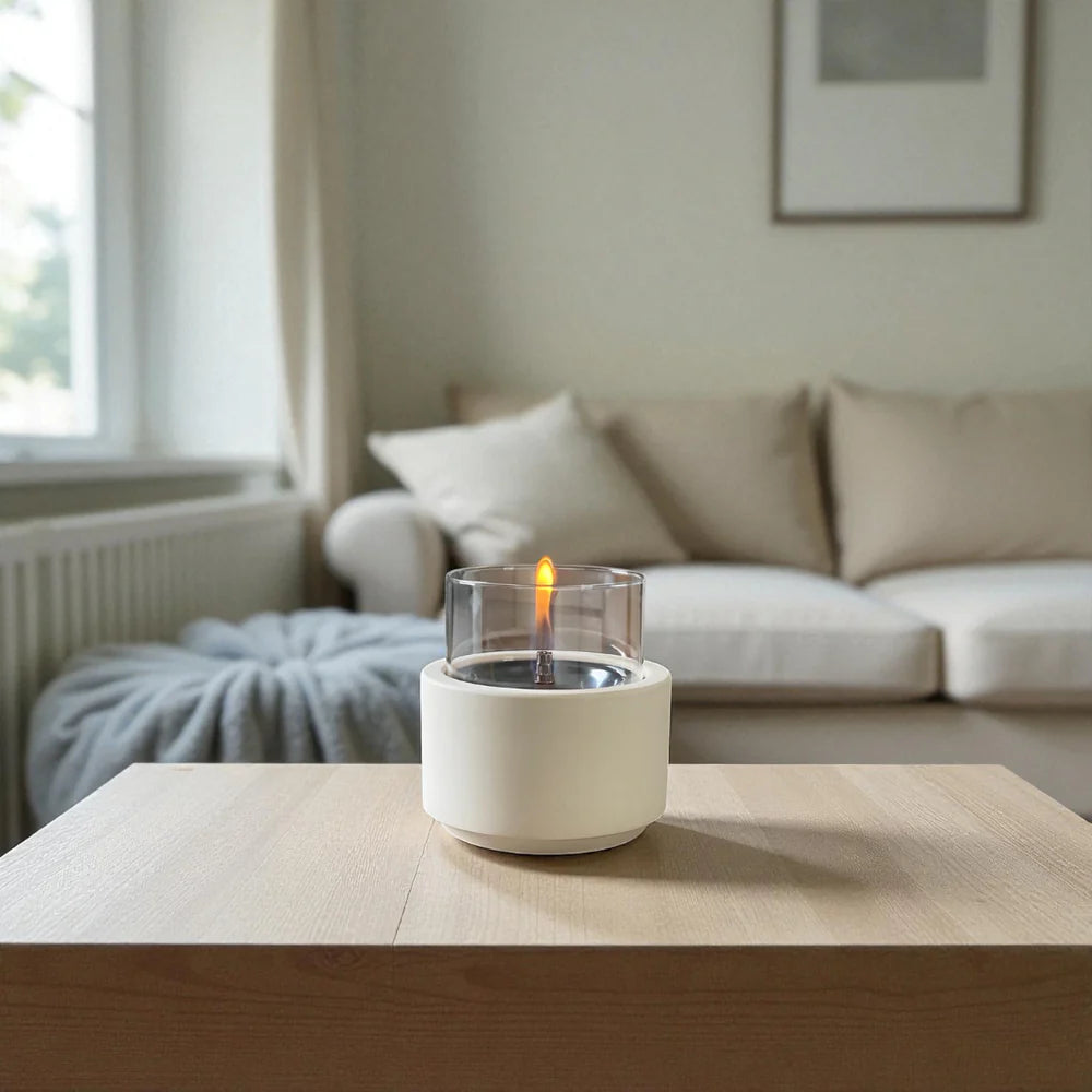 Tenderflame Lotus 12 – Design-Tischfeuer aus Beton & Keramik
