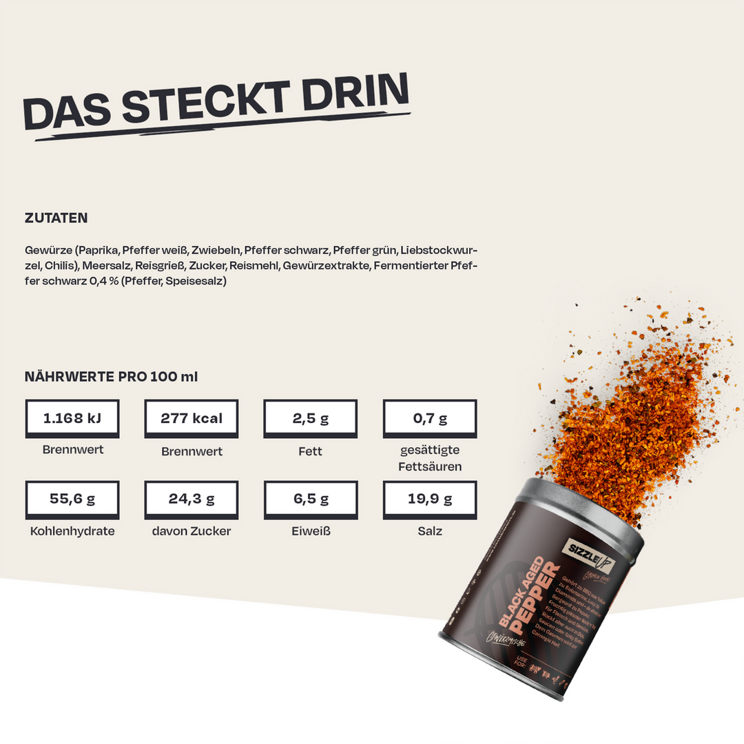 SizzleUp Black Aged Pepper – Gereifte Pfeffermischung