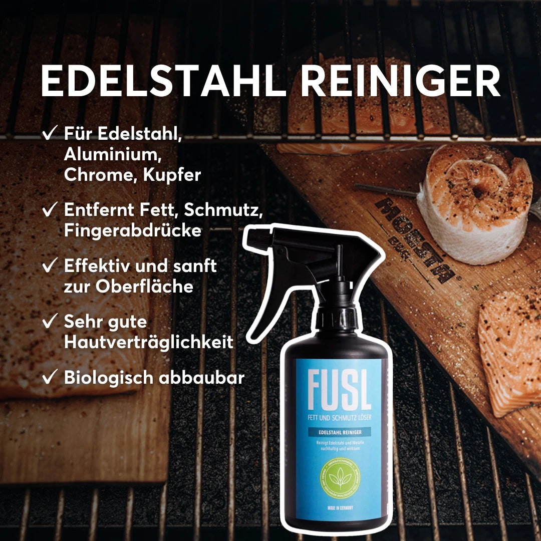 FUSL Edelstahl Reiniger – Streifenfreie Reinigung für Edelstahl & Metall
