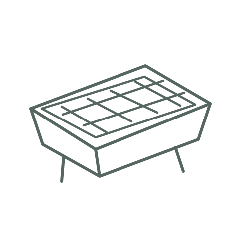 Skizze Einweggrill