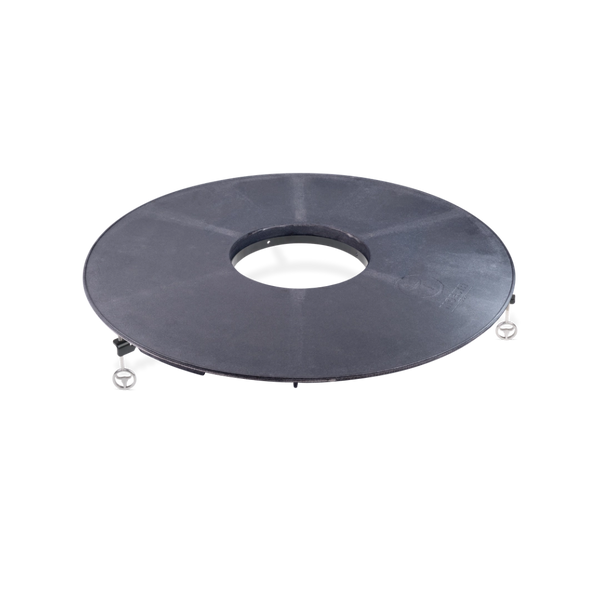 BBQ Disk Feuerplatte mit Höhenversteller – 6mm Gusseisen, Made in Germany