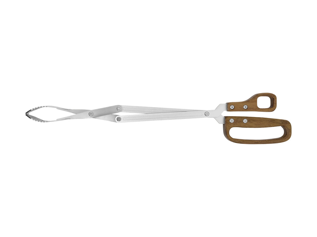 BOA Grillzange von MOESTA mit Edelstahl-Greifkopf und Holzgriffen, freigestellt