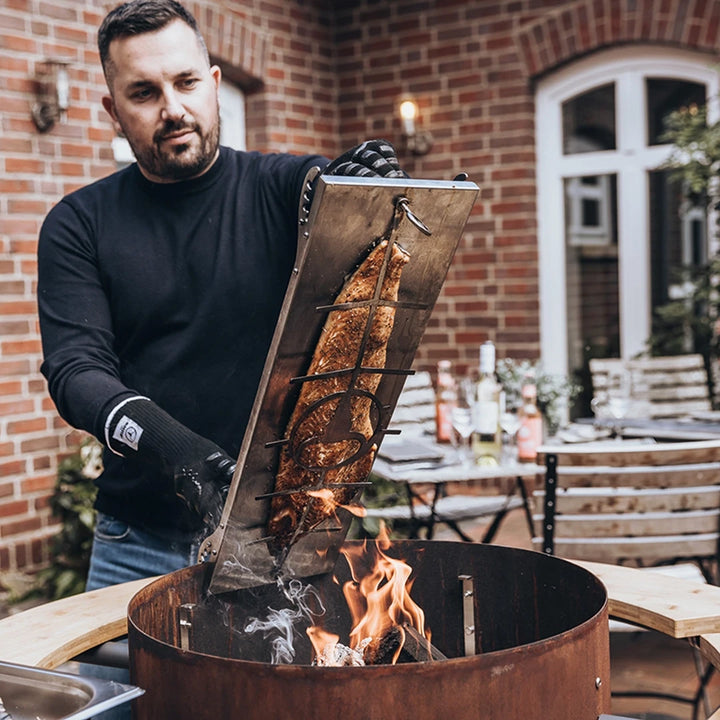 BJÖRN Flameboard – XXL Edelstahl Flammlachsbrett