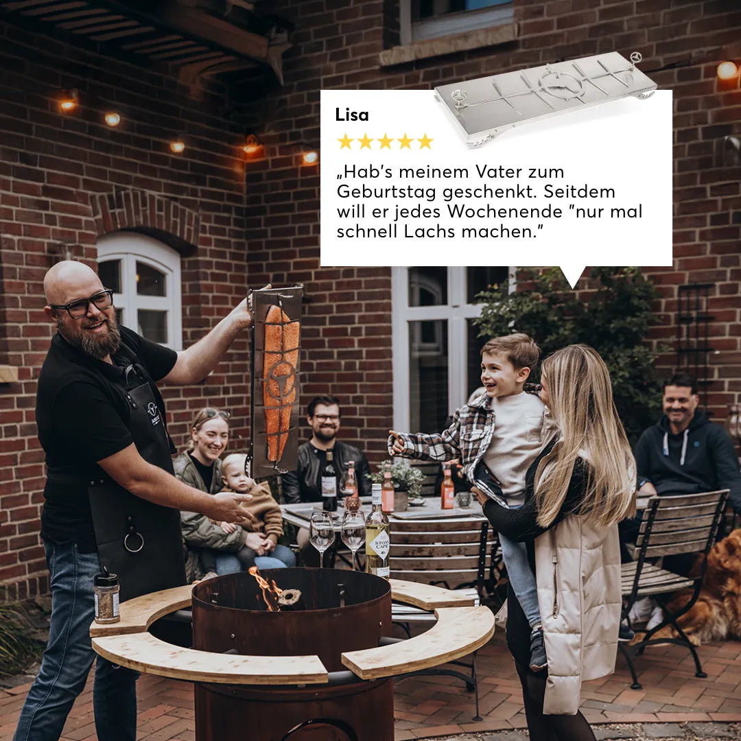 BJÖRN - Flammlachsbrett aus Edelstahl