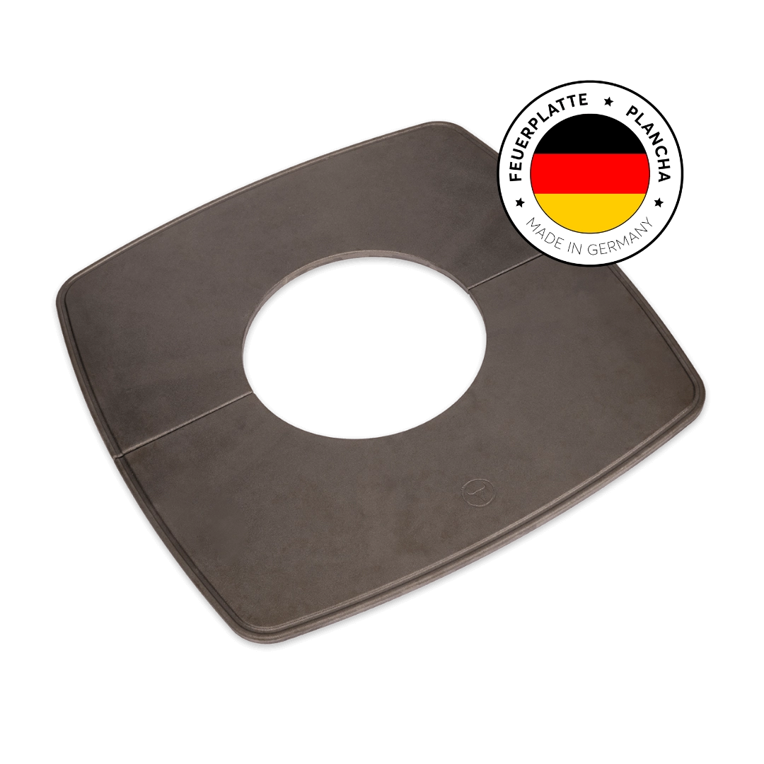 Gusseisen-Grillplatte des MOESTA ONE mit Deutschland-Flagge – hergestellt in Deutschland
