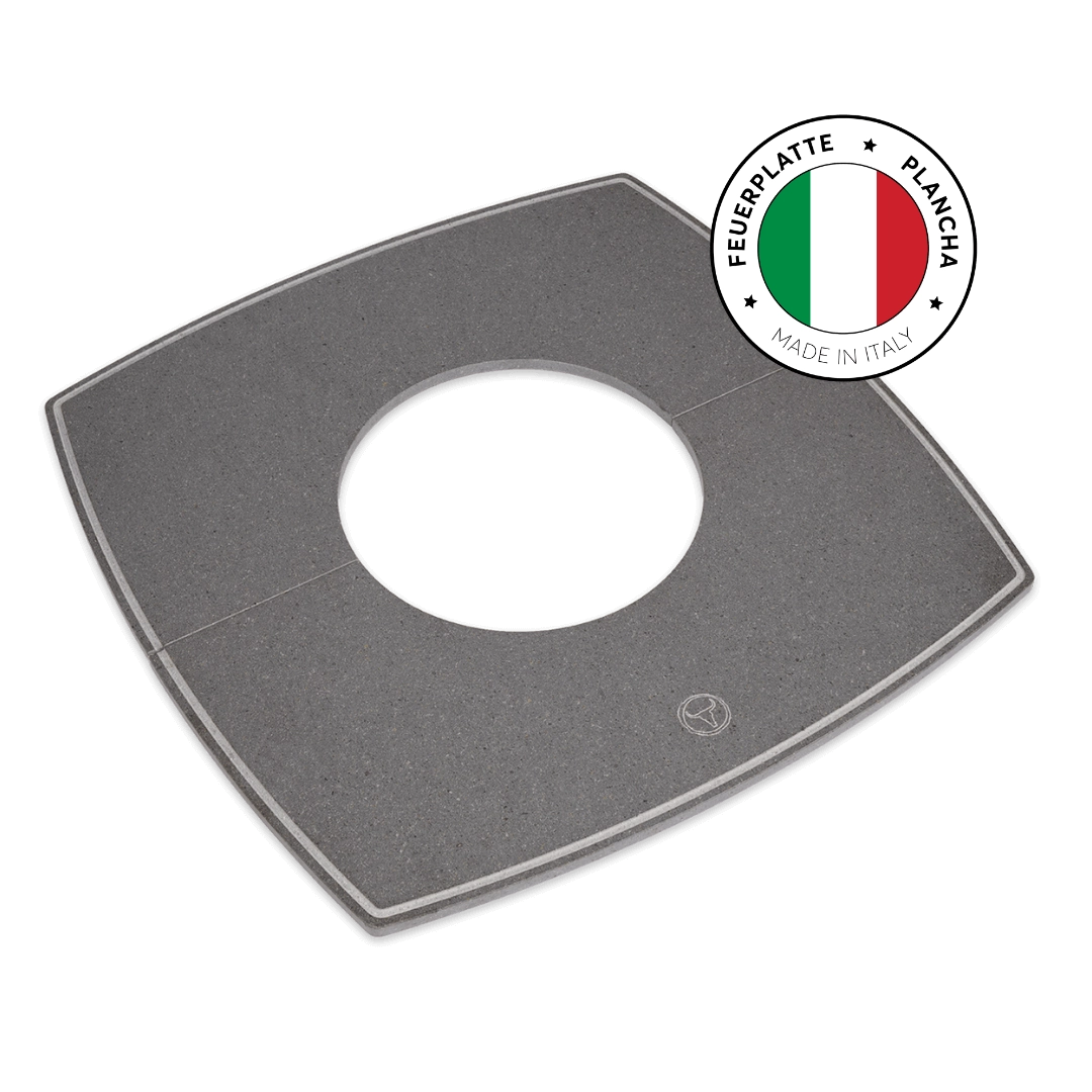 Lavastein-Grillplatte des MOESTA ONE mit Italien-Flagge – hergestellt in Italien
