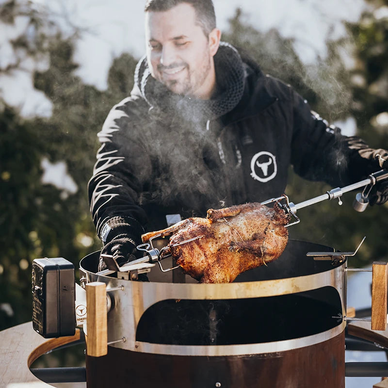 Rotisserie-Set für PizzaRing – Drehspieß für Kugelgrills