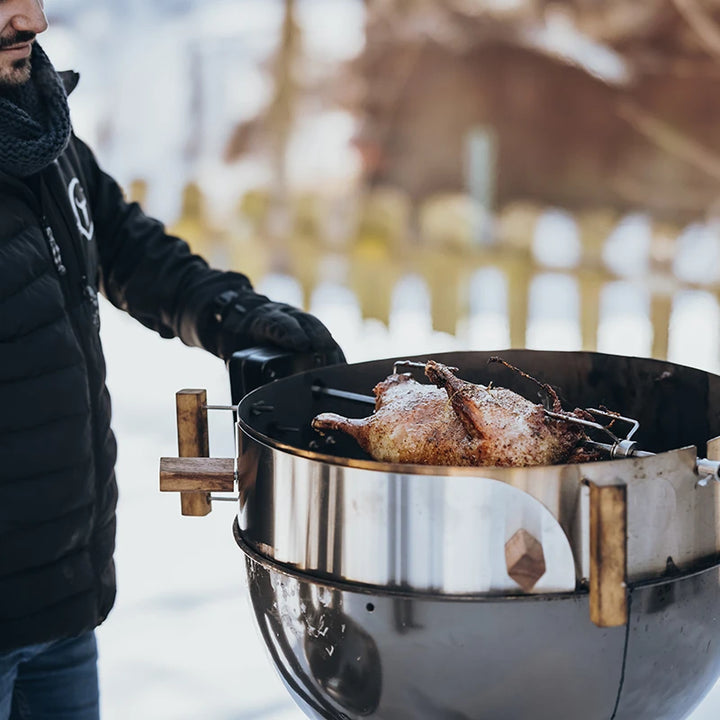 Rotisserie-Set für PizzaRing – Drehspieß für Kugelgrills