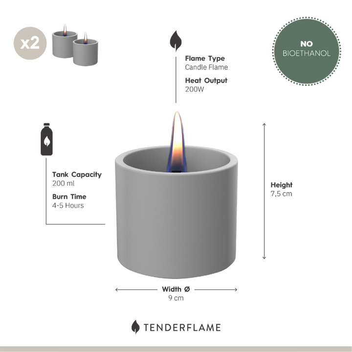 Tenderflame Breeze 8 – 2er Set Tischfeuer