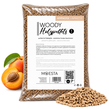 WOODY Aprikose Grillpellets – 5-kg-Beutel