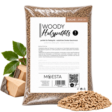 WOODY Buche Grillpellets – 5-kg-Beutel mit Buchenholz